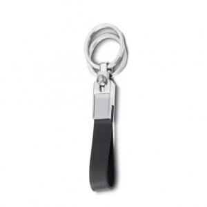 Chaveiro Metal com Couro (2 Argolas)
